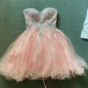 light pink short prom dress